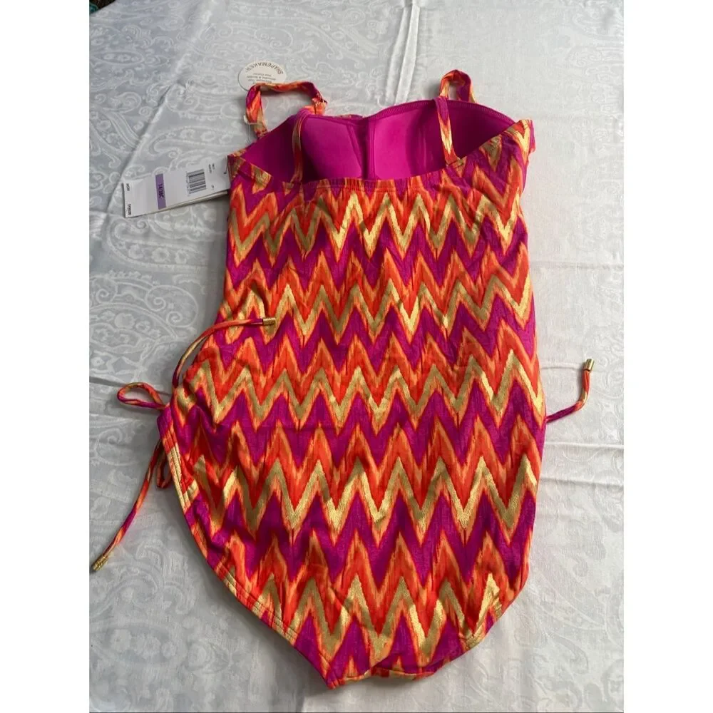 NWT Contours By Coco Reef Shapemaker Swimwear One Piece Swimsuit Size 14/38C - Picture 4 of 5